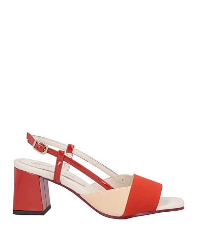 DANIELE ANCARANI Sandals Rust Textile fibers, Leather