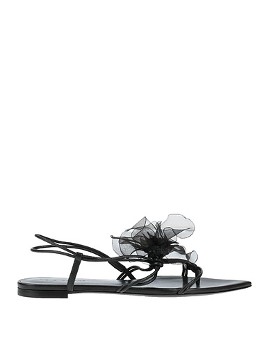 NENSI DOJAKA Flip flops Black Soft Leather, Textile fibres