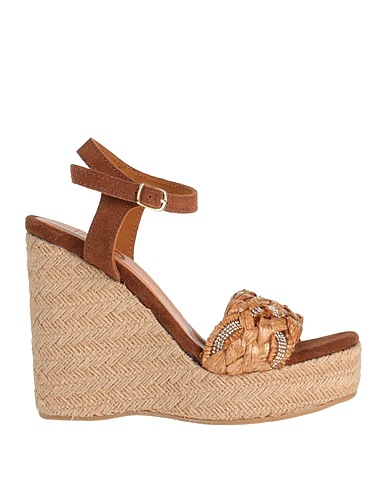 ISLO ISABELLA LORUSSO Espadrilles Brown Soft Leather, Textile fibers