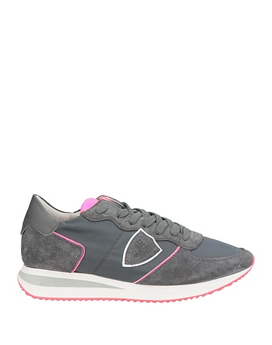 PHILIPPE MODEL Sneakers Charcoal Leather, Textile fibres