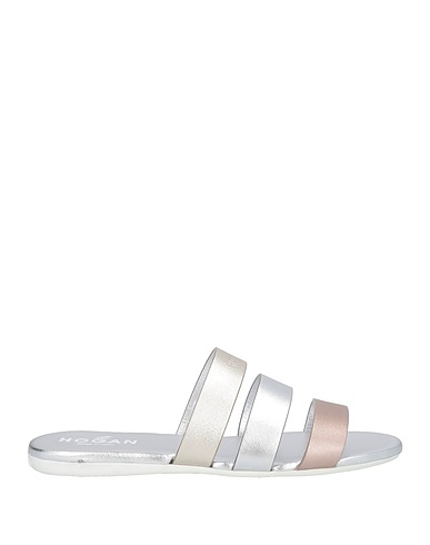 HOGAN Sandals Silver Leather