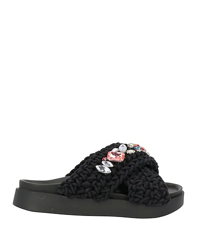INUIKII Sandals Black Textile fibers