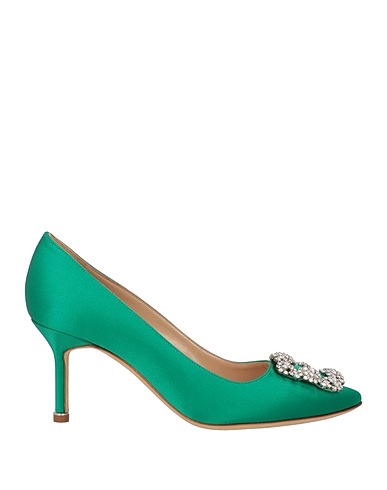MANOLO BLAHNIK Court Emerald green Textile fibres