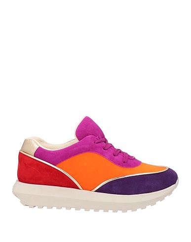 DANIELE ANCARANI Sneakers Orange Leather, Textile fibres