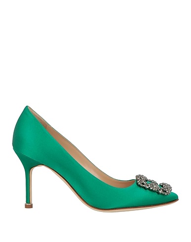 MANOLO BLAHNIK Court Green Textile fibres