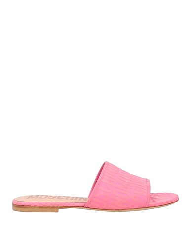 MOSCHINO Sandals COUTURE Pink Textile fibres, Leather