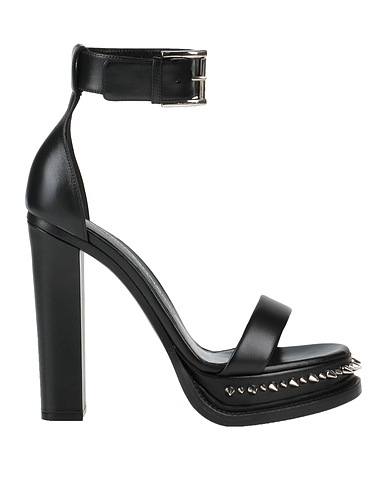 MCQUEEN Sandals Black Soft Leather
