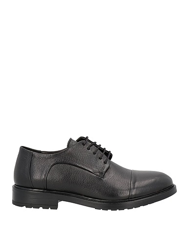 BALDININI Laced shoes Black Buffalo leather