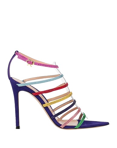 GIANVITO ROSSI Sandalen Violett Leder, Gummi
