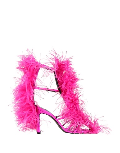 AREA x SERGIO ROSSI Sandalen Fuchsia Gewebefasern, Feder