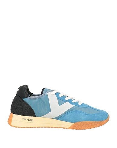 KEH-NOO Sneakers Bleu ciel Cuir, Fibres textiles