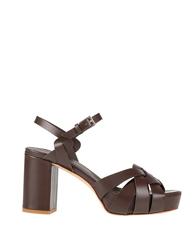 DEL CARLO Sandals Dark brown Soft Leather