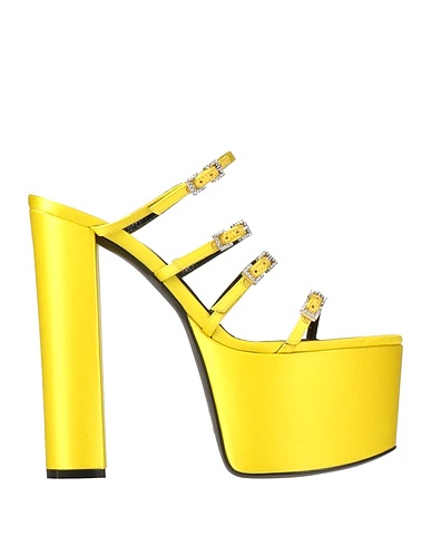 EVANGELIE SMYRNIOTAKI x SERGIO ROSSI Sandals Yellow Textile fibres
