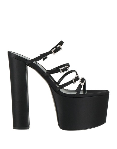 EVANGELIE SMYRNIOTAKI x SERGIO ROSSI Sandals Black Textile fibres