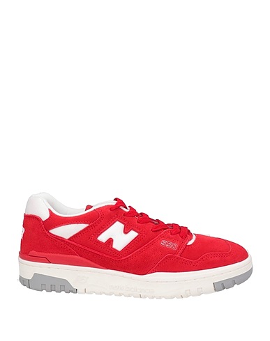 NEW BALANCE Sneakers Red Leather, Textile fibres