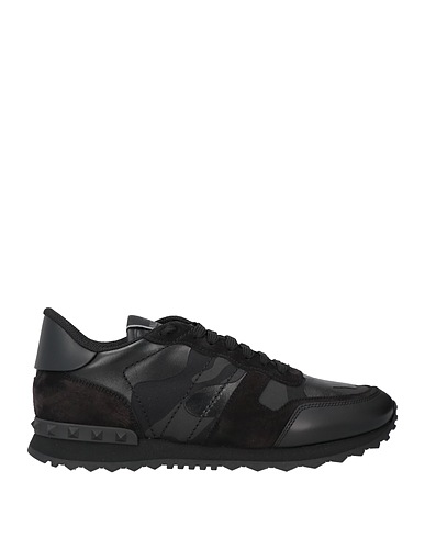 VALENTINO GARAVANI Sneakers Black Soft Leather, Textile fibres