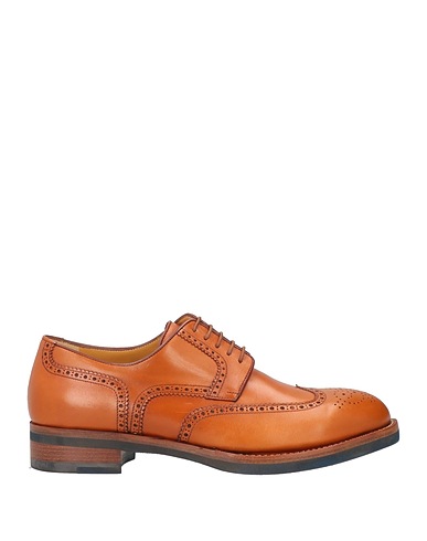 TESTONI Laced shoes Tan Leather