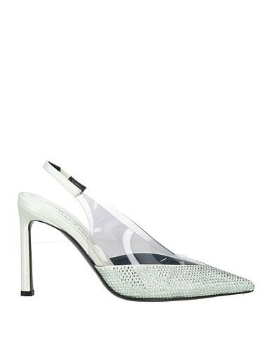 EVANGELIE SMYRNIOTAKI x SERGIO ROSSI Court Light green Textile fibres