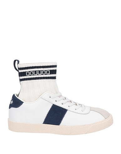 DOUUOD Sneakers White Soft Leather, Textile fibres