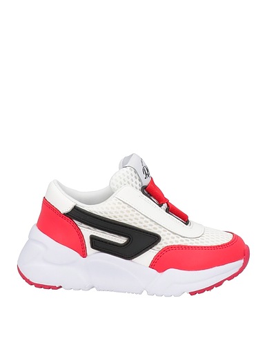 DIESEL Sneakers Red Leather, Textile fibers