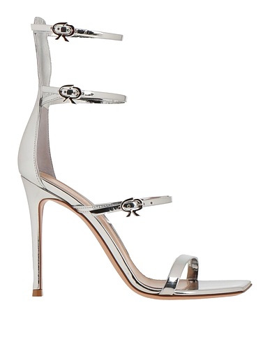 GIANVITO ROSSI Sandals Silver Soft Leather