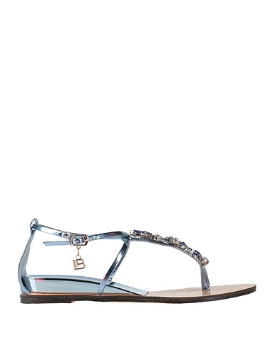 LAURA BIAGIOTTI Infradito Blu chiaro Fibre tessili