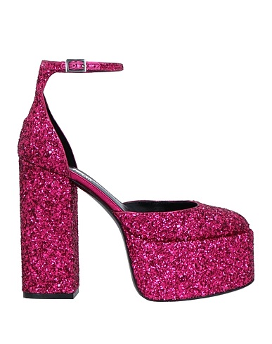 PARIS TEXAS Pump Magenta Leather, Textile fibers
