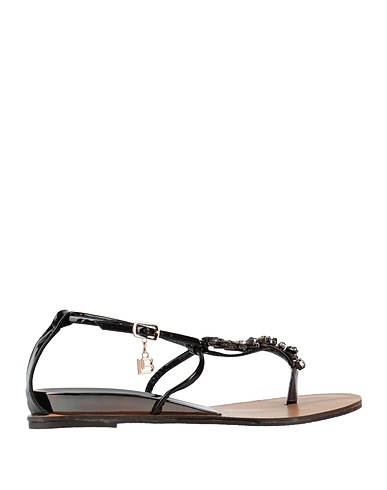 LAURA BIAGIOTTI Flip flops Black Textile fibres