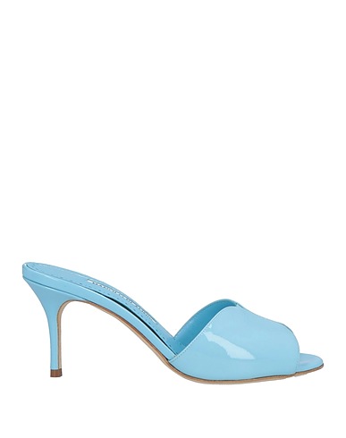 MANOLO BLAHNIK サンダル スカイブルー 革