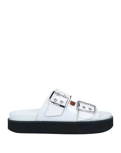 GANNI Sandals White Soft Leather