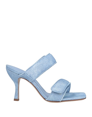 GIA BORGHINI Sandals Blue Textile fibers, Soft Leather