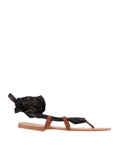 SARA LÓPEZ Flip flops Black Textile fibers