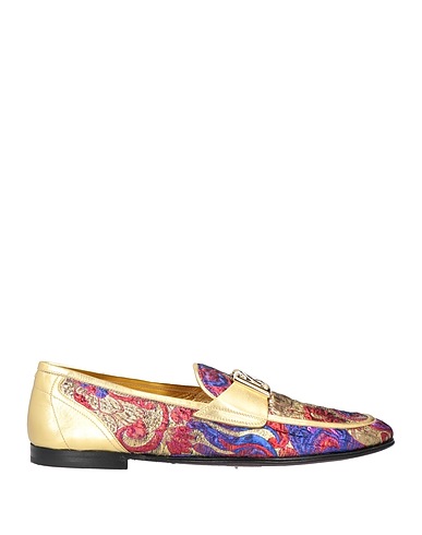 DOLCE&GABBANA Mokassins Gold Gewebefasern, Leder