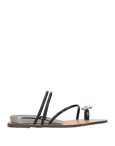 LAURA BIAGIOTTI Flip flops Black Textile fibres