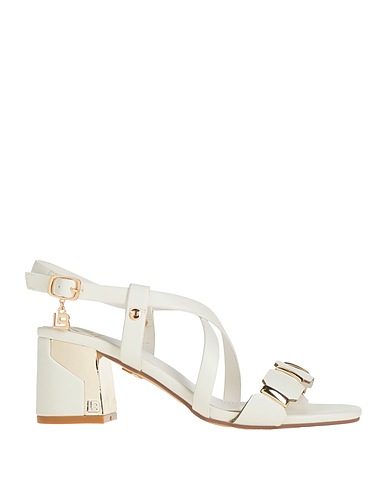 LAURA BIAGIOTTI Sandals Ivory Textile fibres