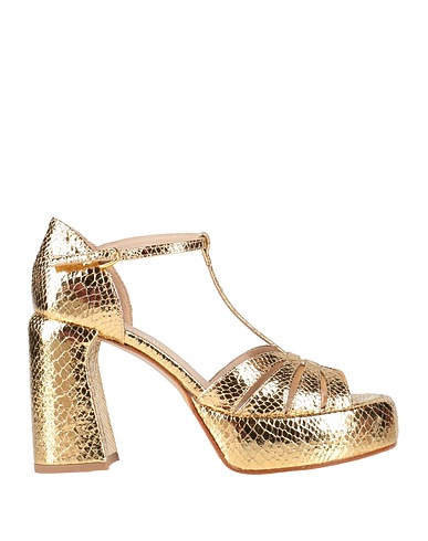 ELENA IACHI Sandals Gold Textile fibres