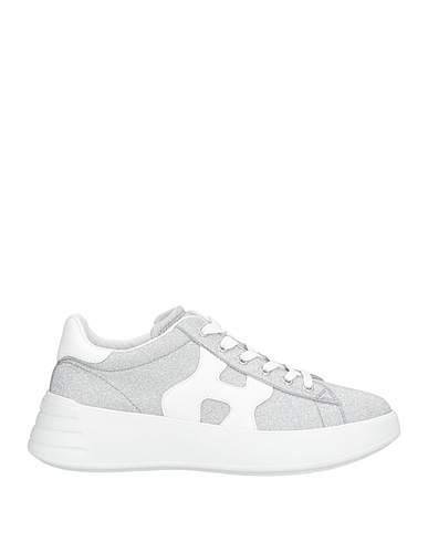 HOGAN Sneakers Argento Pelle, Fibre tessili