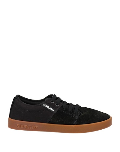 SUPRA Sneakers Black Leather, Textile fibres