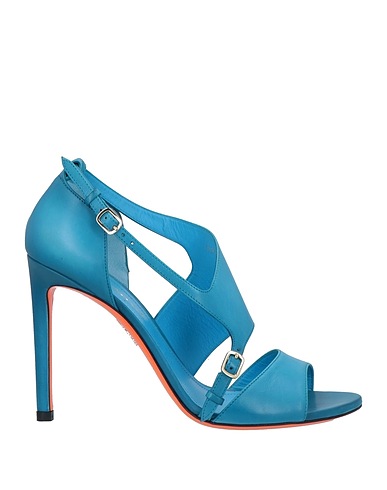 SANTONI Sandals Deep teal Soft Leather