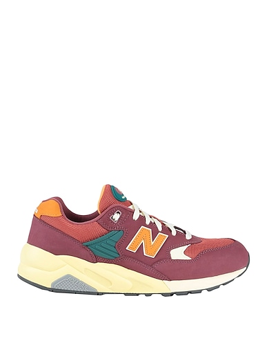 NEW BALANCE Sneakers 580 Burgundy Soft Leather, Textile fibres