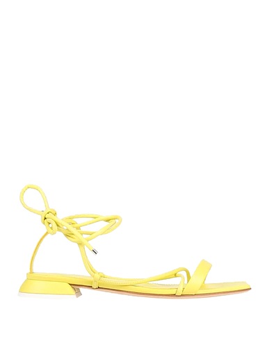3JUIN Sandals Lime green Soft Leather