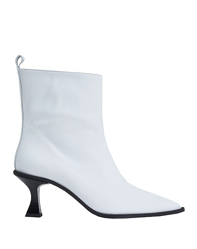 8 by YOOX Stivaletti LEATHER POINTED-TOE ANKLE BOOTS
 Bianco 100% Pelle di vitello