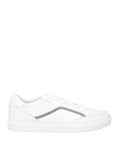 BRUNELLO CUCINELLI Sneakers White Soft Leather, Textile fibers