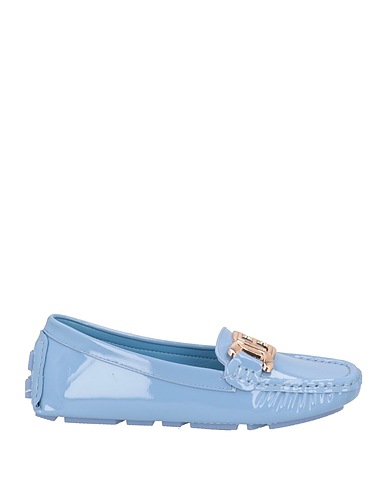 LAURA BIAGIOTTI Loafers Light blue Textile fibres