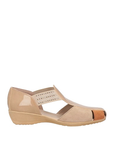 MELLUSO Sandali Cammello Pelle, Fibre tessili