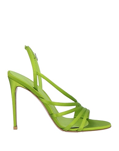 LE SILLA Sandali Verde Fibre tessili, Pelle