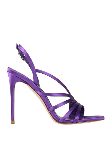 LE SILLA Sandales Violet Fibres textiles, Cuir