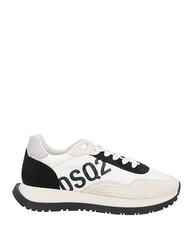 DSQUARED2 Sneakers White Soft Leather, Textile fibers