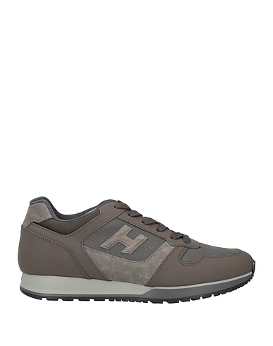HOGAN Sneakers Khaki Soft Leather, Textile fibers