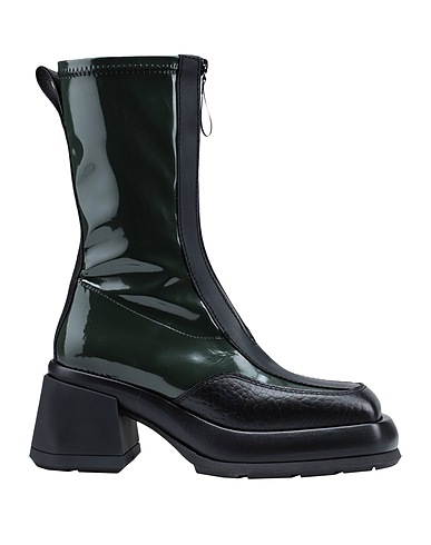 MIISTA Ankle boot Dark green Soft Leather, Textile fibers